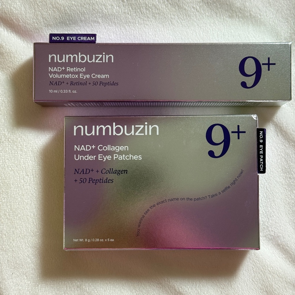 numbuzin No.9 NAD+ Retinol Volumetox Eye Cream & Collagen Under Eye Patches